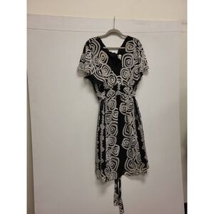 Rabbit Rabbit Rabbit Womens Dress 24W Plus Size Black White Print Dressy